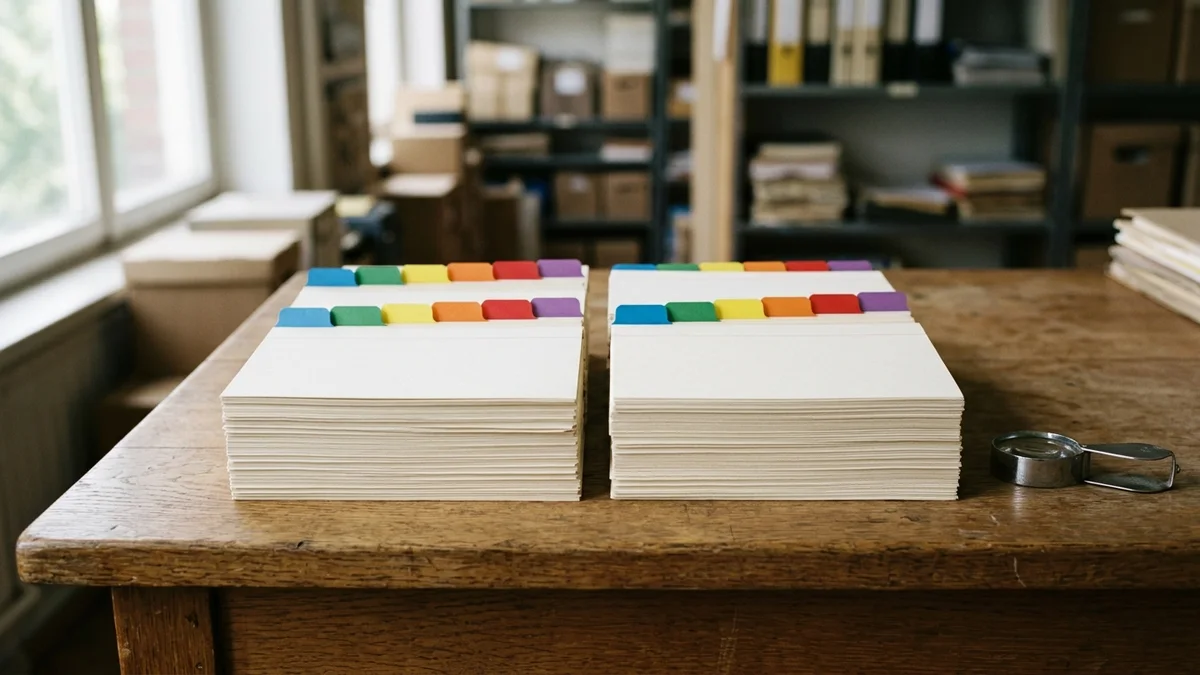 Capas de fichas conservan distintas versiones de una misma referencia