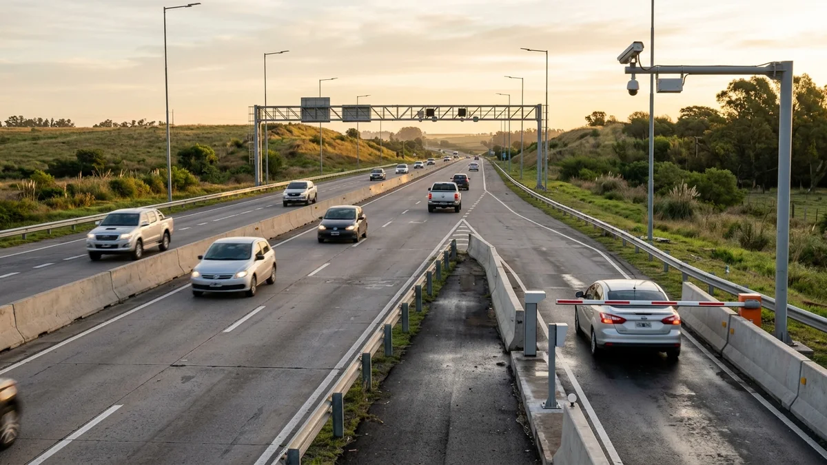 Una autopista combina una vía automática con barrera y un pórtico free flow