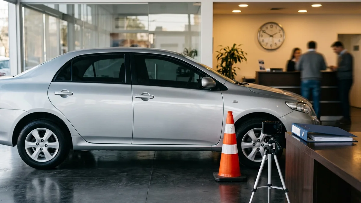 Automóvil usado documentado al ingresar en una concesionaria